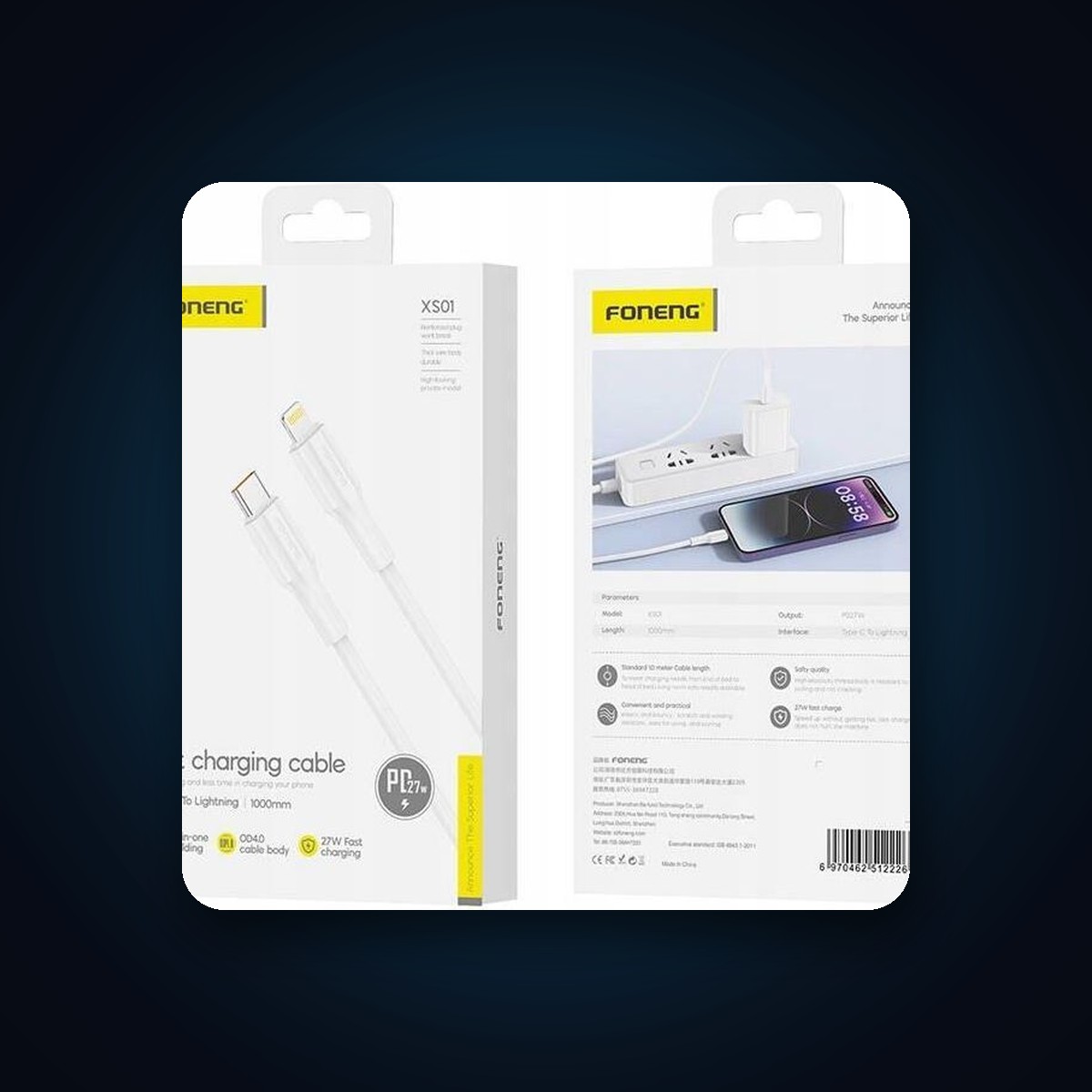 Foneng Fast Charging Cable USB-C to Lightning (PD)