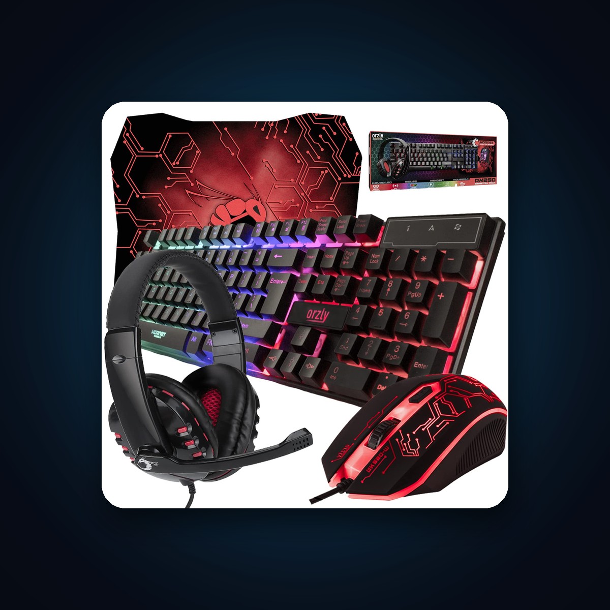 K40 Gaming Set 4-in-1 - Keyboard, Mouse, Headset, Mousepad