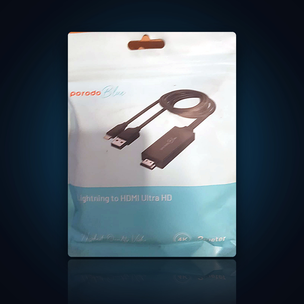 Porodo Blue Lightning to HDMI Cable Ultra HD - 2m