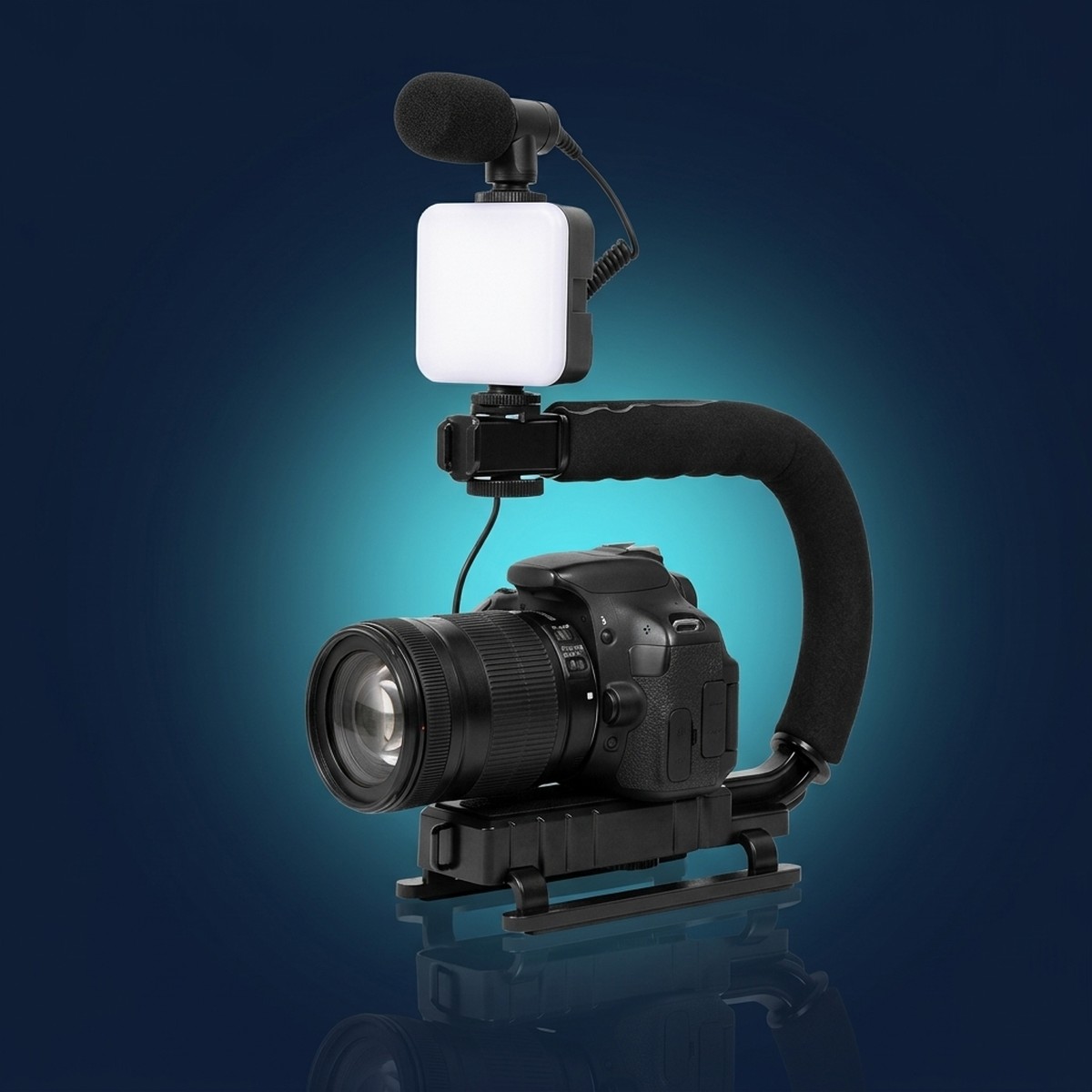 Video Making Kit AY-49U - Stabilizer, Light and Microphone